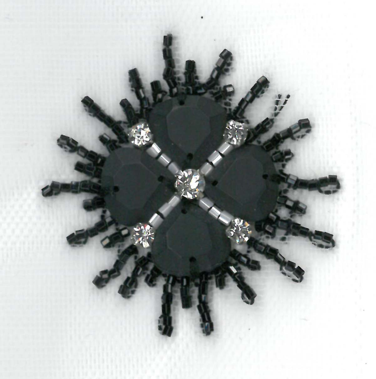 CRYSTAL BEADED MOTIF - BLACK